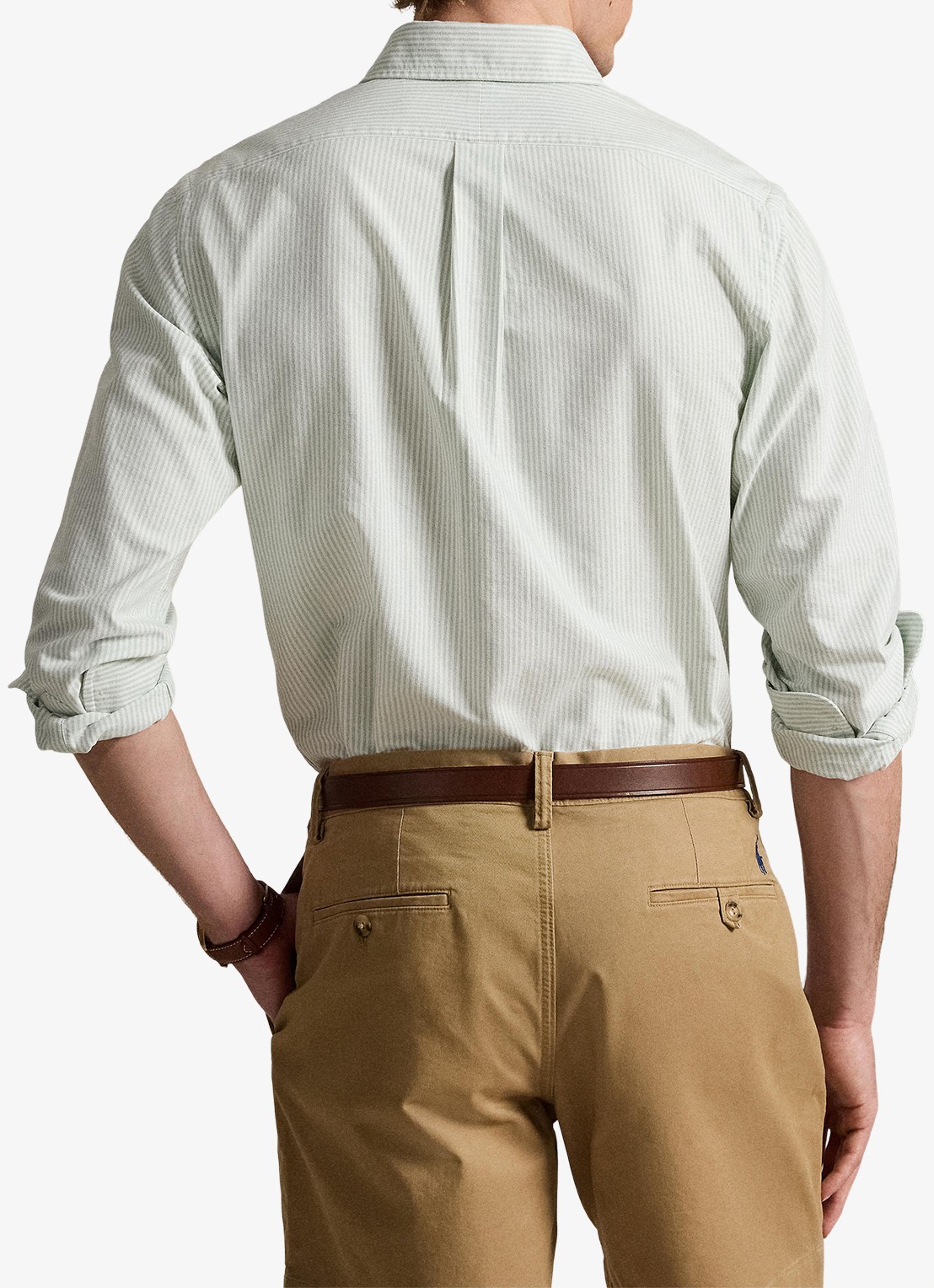 Ralph Lauren Custom fit overhemd met streepprint - achterkant 5 6636r faded mint white-zxsa