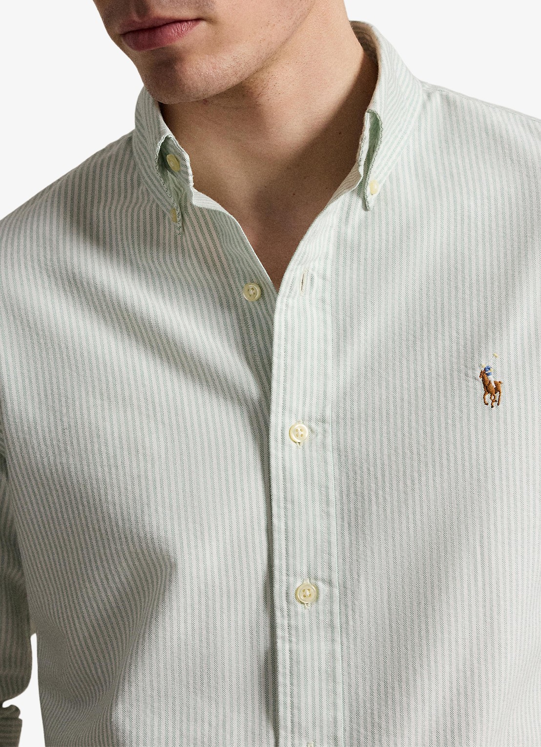 Ralph Lauren Custom fit overhemd met streepprint - detail 4 6636r faded mint white-zxsa