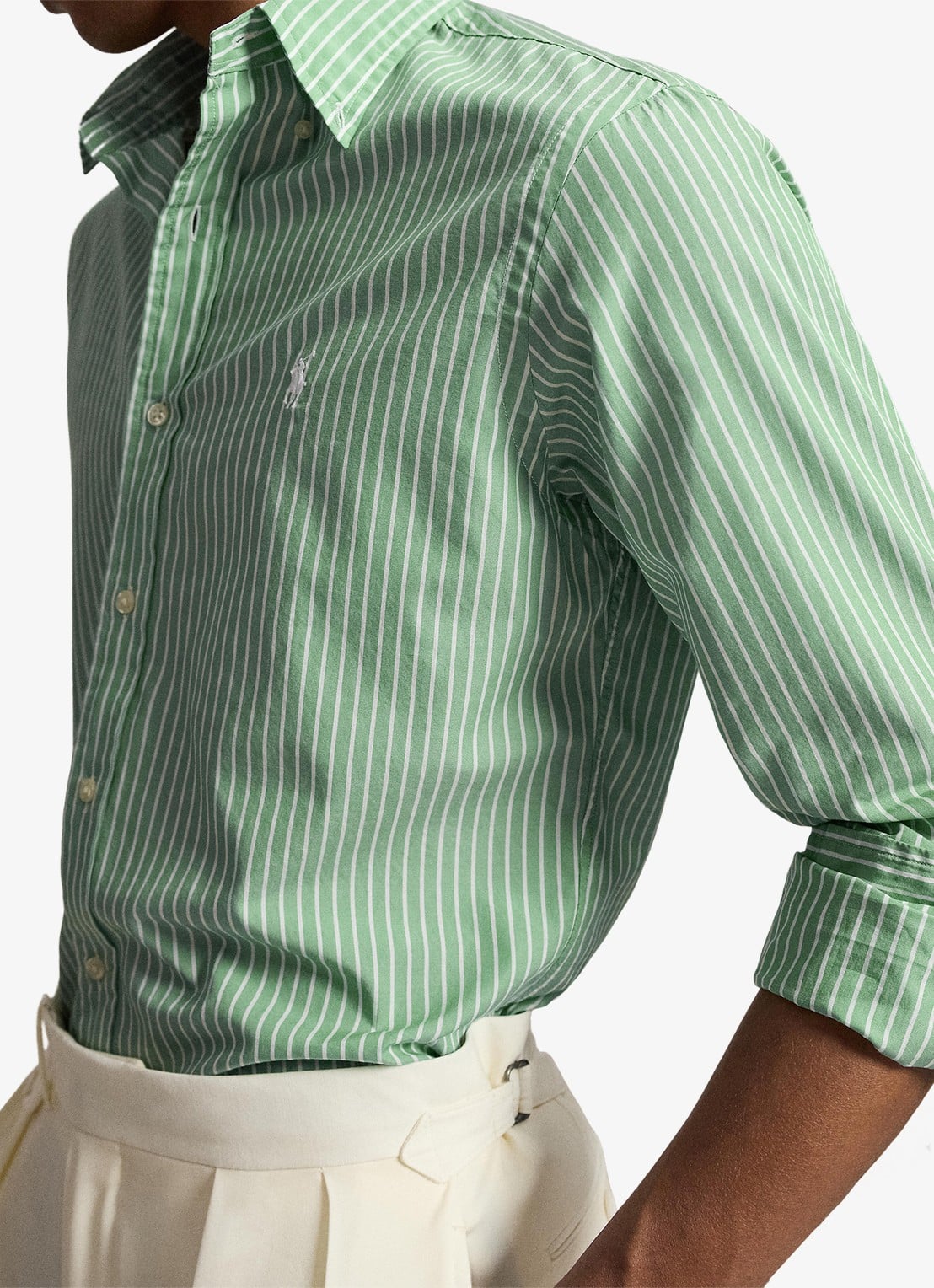 Ralph Lauren Custom fit overhemd met streepprint - detail 4 faded mint white / mint