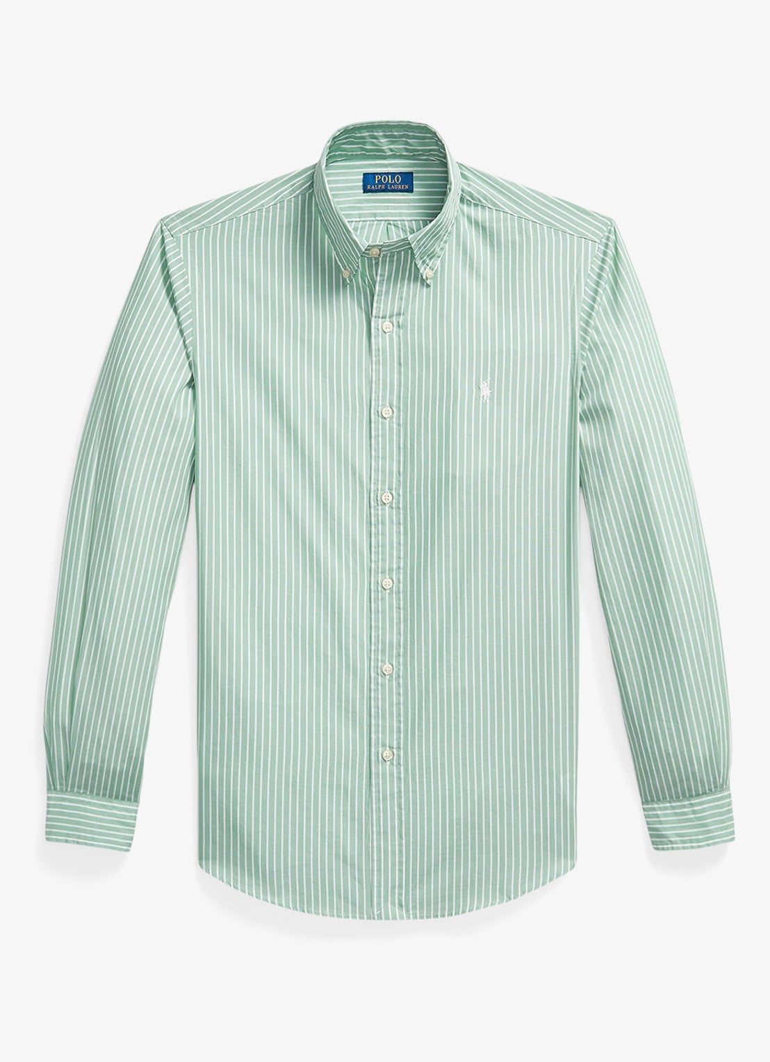 Ralph Lauren Custom fit overhemd met streepprint - voorkant faded mint white / mint