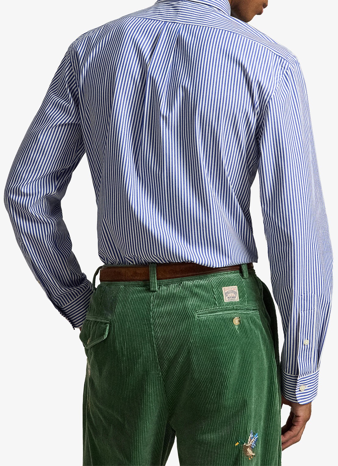 Ralph Lauren Custom fit overhemd met streepprint - achterkant 4655ai rugby royal white