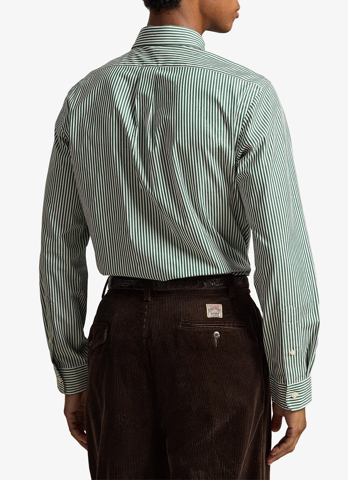 Ralph Lauren Custom fit overhemd met streepprint - achterkant 4655c new forest white