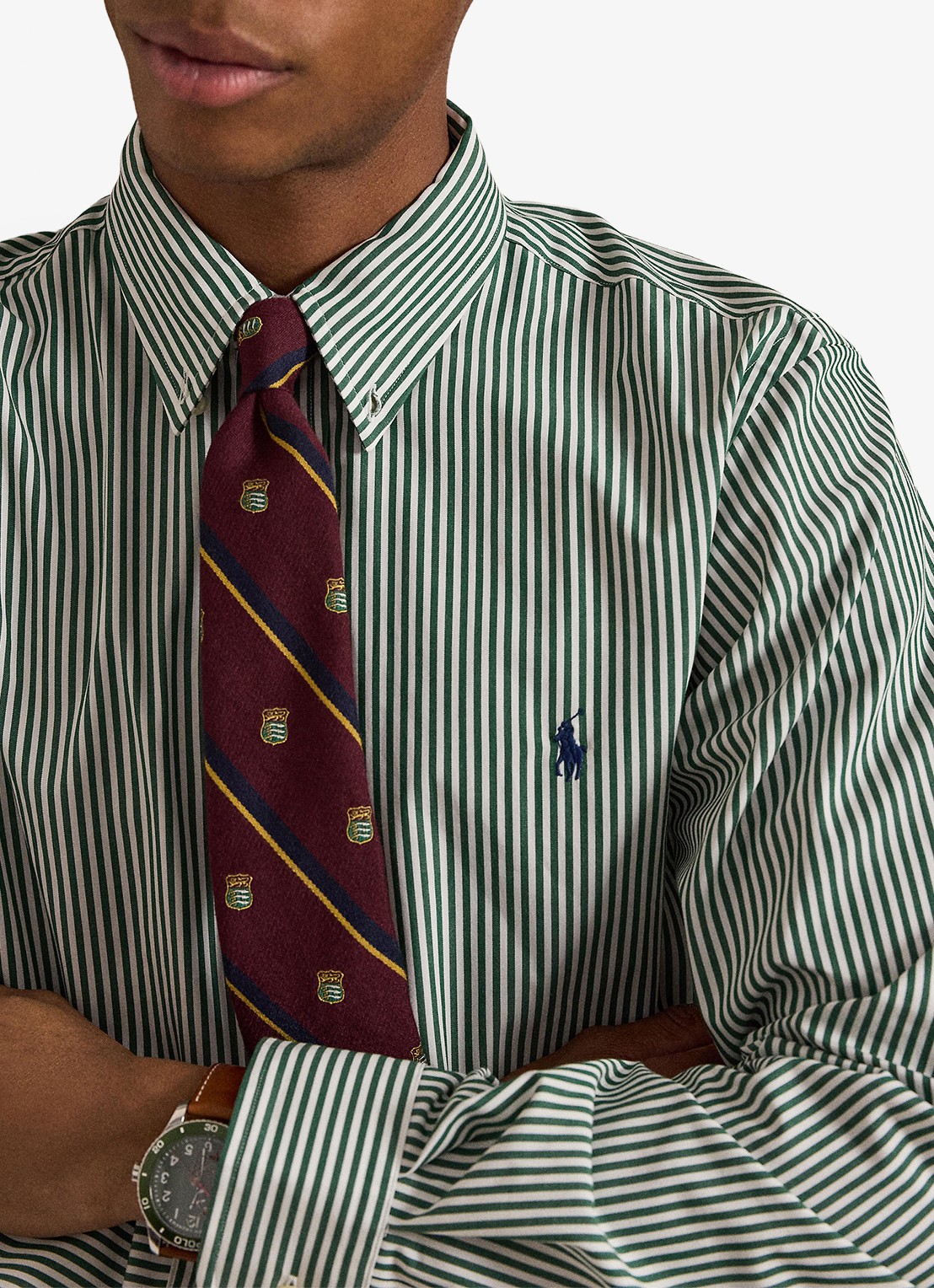Ralph Lauren Custom fit overhemd met streepprint - detail 5 4655c new forest white
