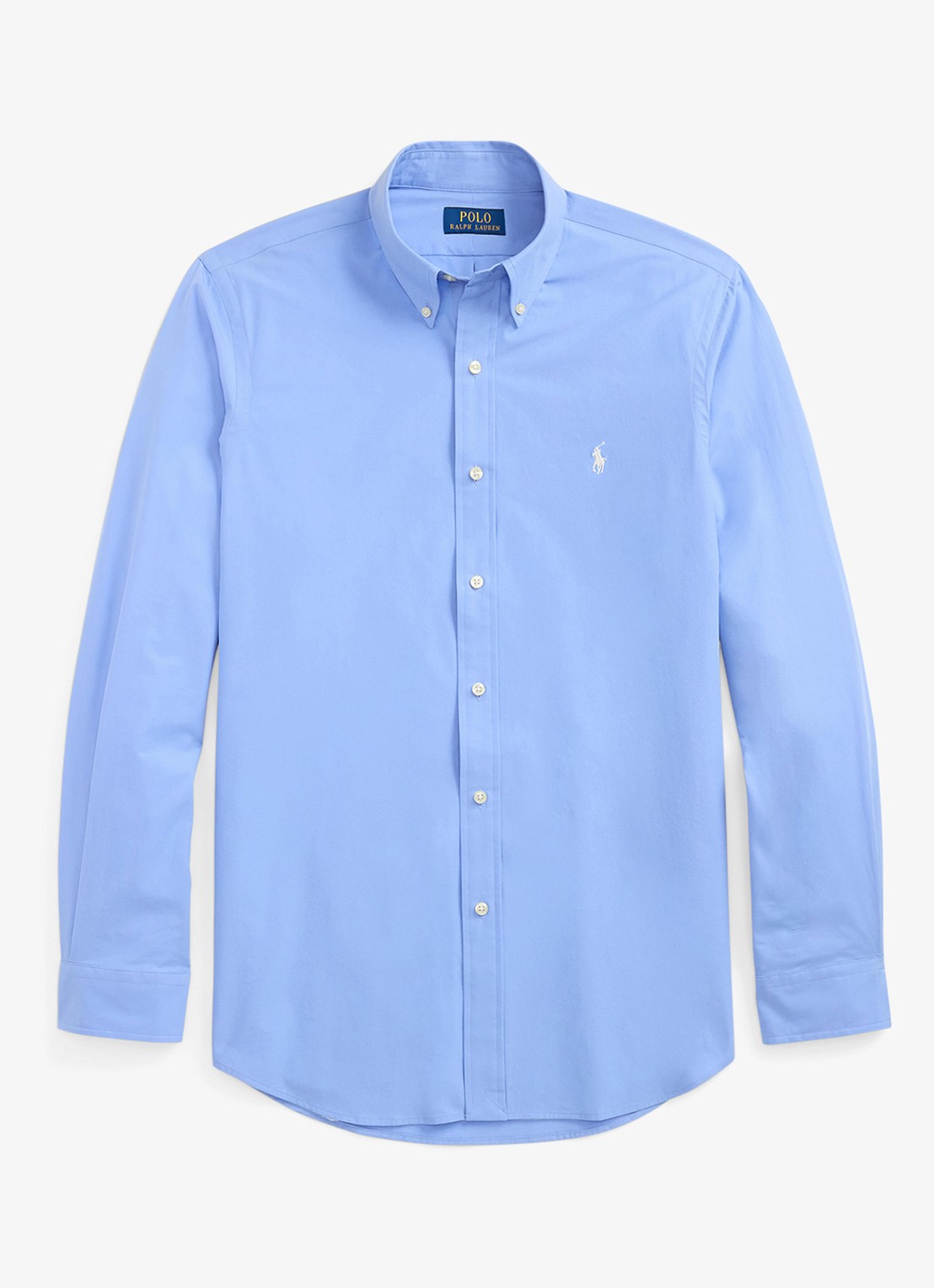 Ralph Lauren Custom fit overhemd met stretch  - voorkant cabana blue / blauw
