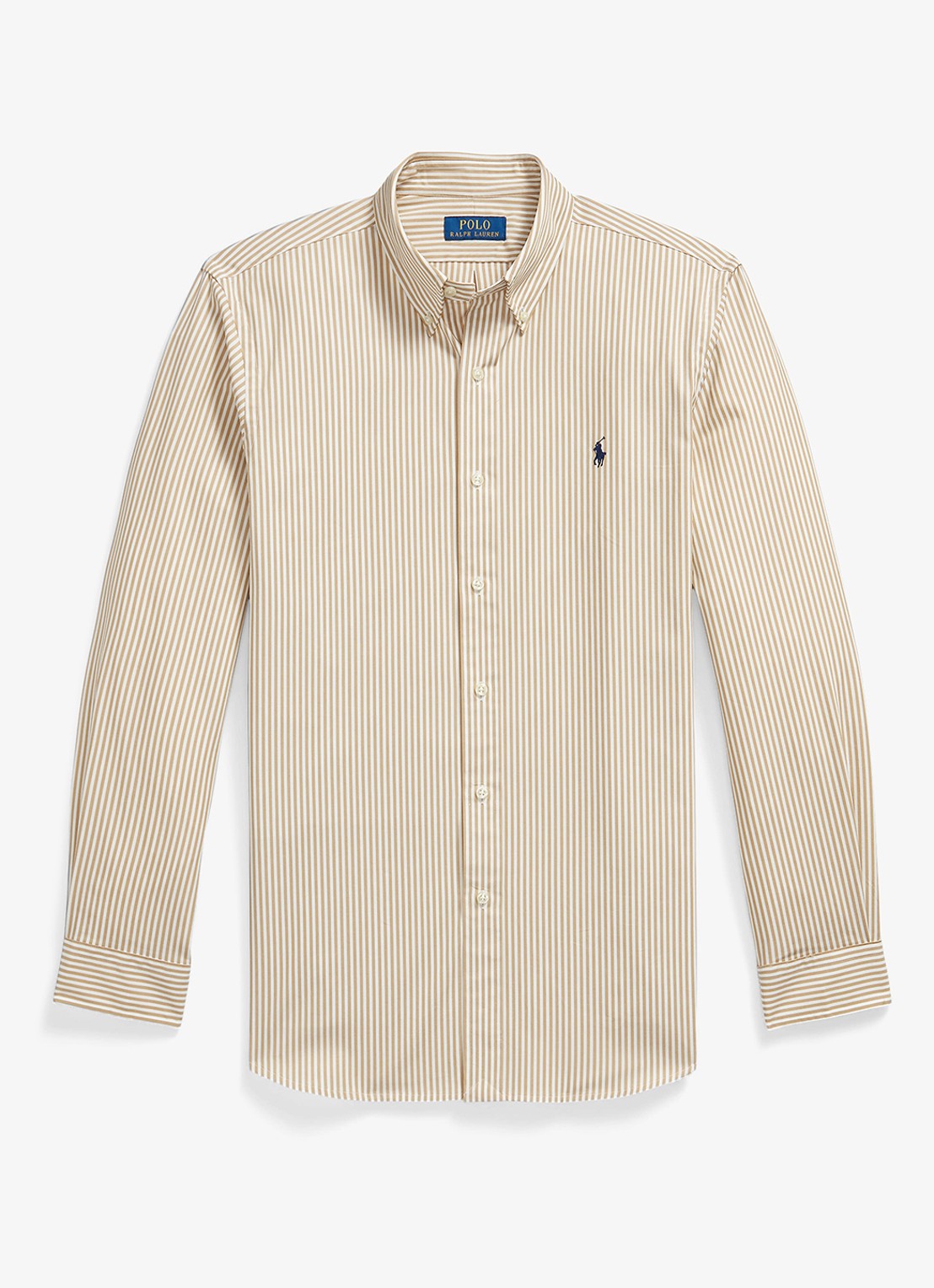 Ralph Lauren Custom fit overhemd met stretch  - voorkant classic camel-2xsg