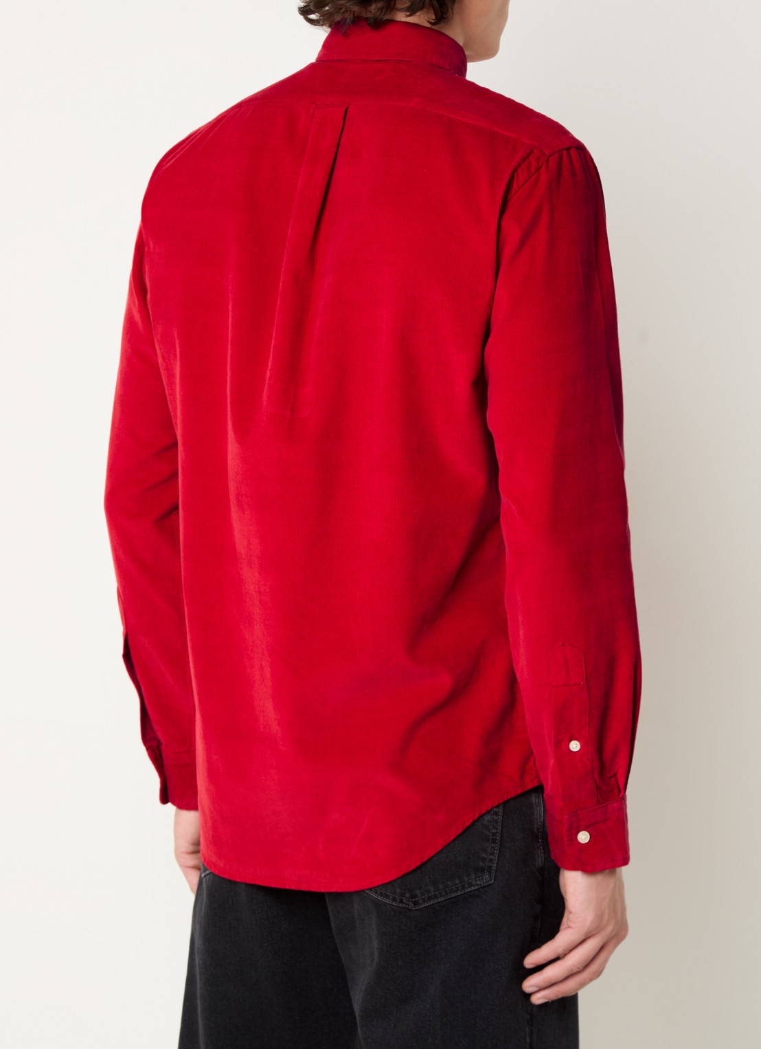 Ralph Lauren Custom fit overhemd van corduroy - achterkant martin red / rood