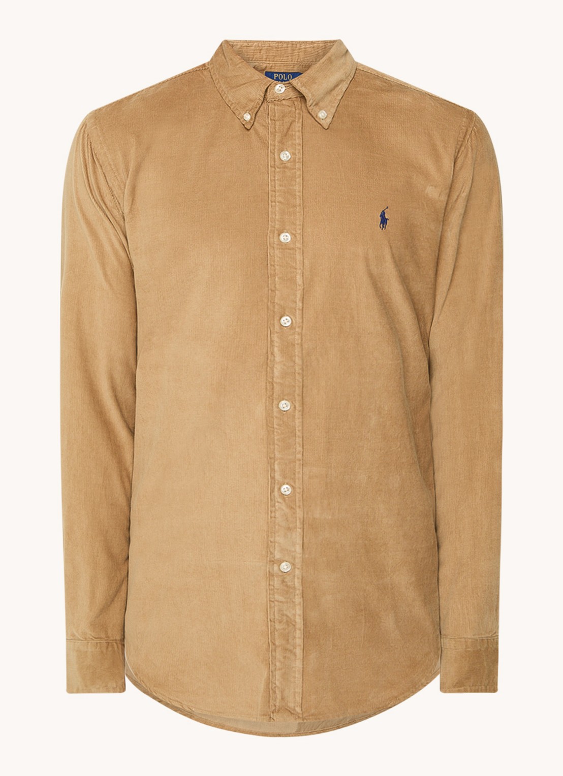 Ralph Lauren Custom fit overhemd van corduroy - voorkant 4 new bronze / camel