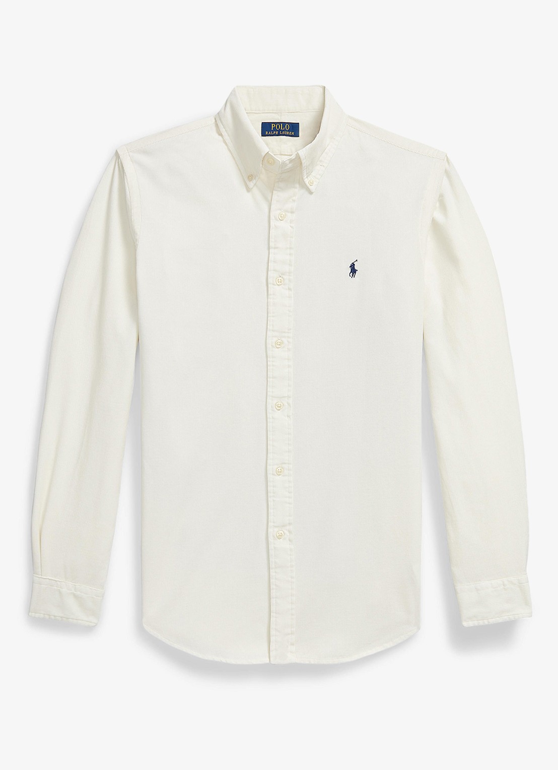 Ralph Lauren Custom fit overhemd van corduroy - voorkant 4 clubhouse cream / crème