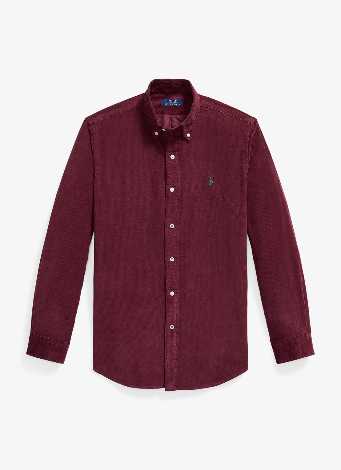 Ralph Lauren Custom fit overhemd van corduroy - voorkant classic wine w/pine pp-zxh9
