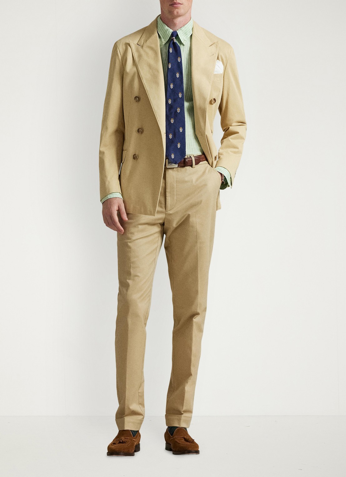 Ralph Lauren Custom fit overhemd van linnen met streepprint - detail 2 7188f essex green white-zykc