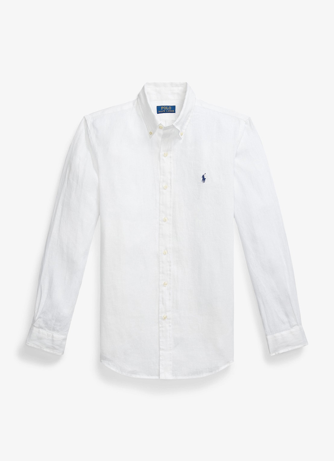 Ralph Lauren Custom Fit overhemd van linnen - voorkant 3 ceramic white / wit