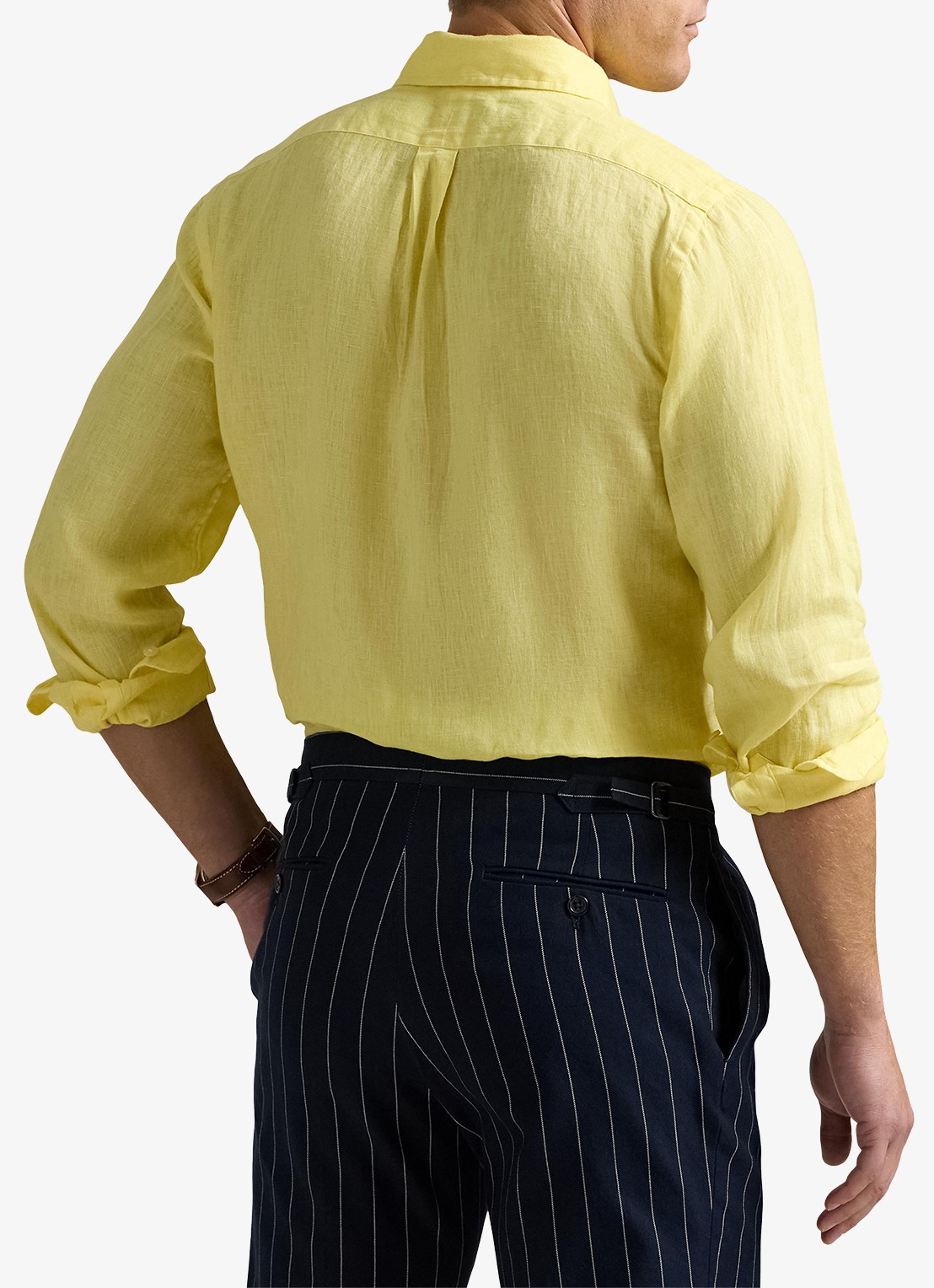 Ralph Lauren Custom Fit overhemd van linnen - achterkant 3 resort gold / geel