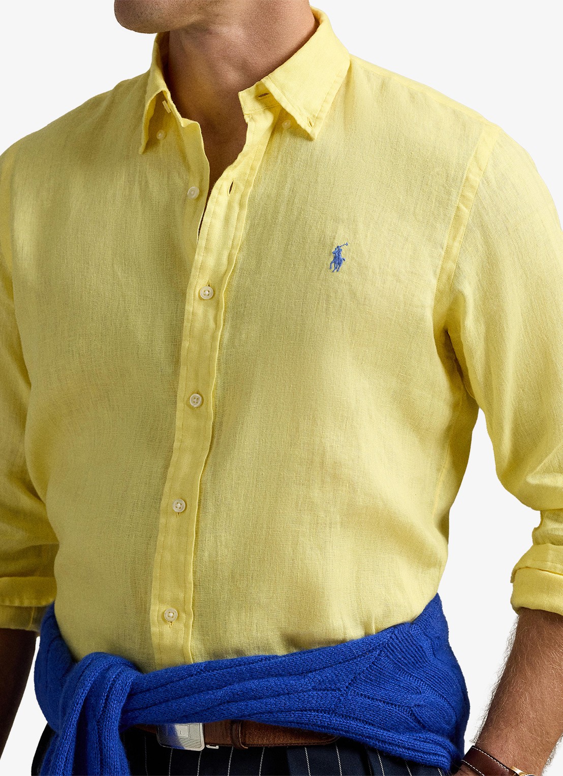 Ralph Lauren Custom Fit overhemd van linnen - detail 2 resort gold / geel