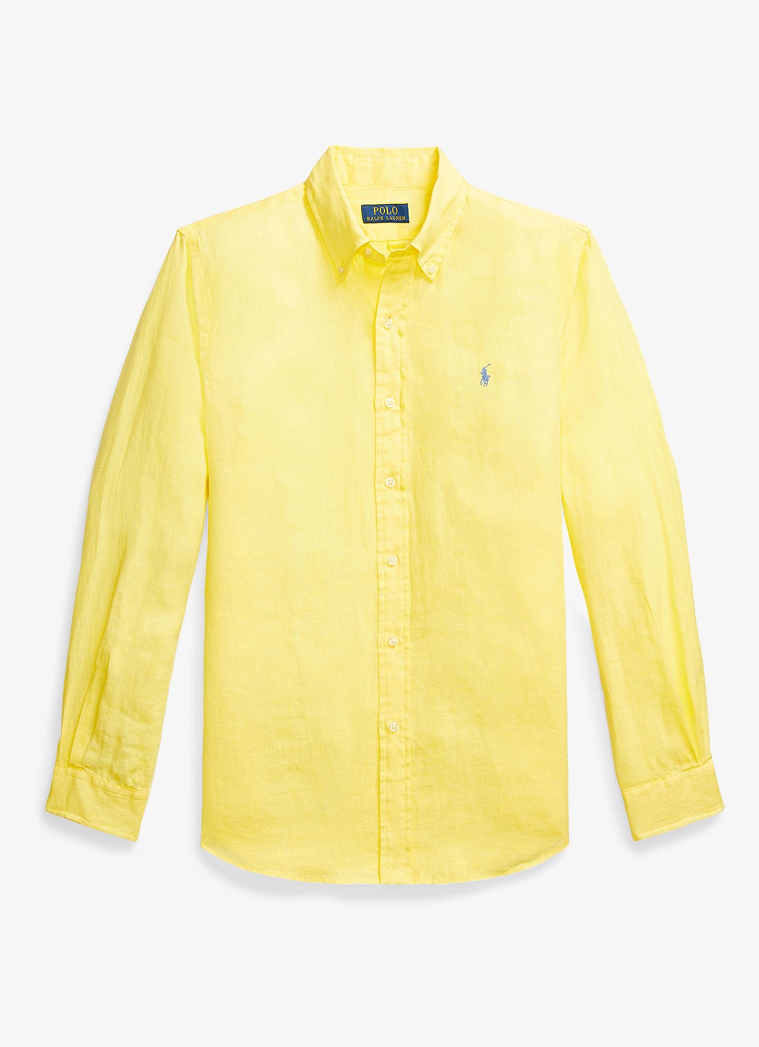 Ralph Lauren Custom Fit overhemd van linnen - voorkant 4 resort gold / geel
