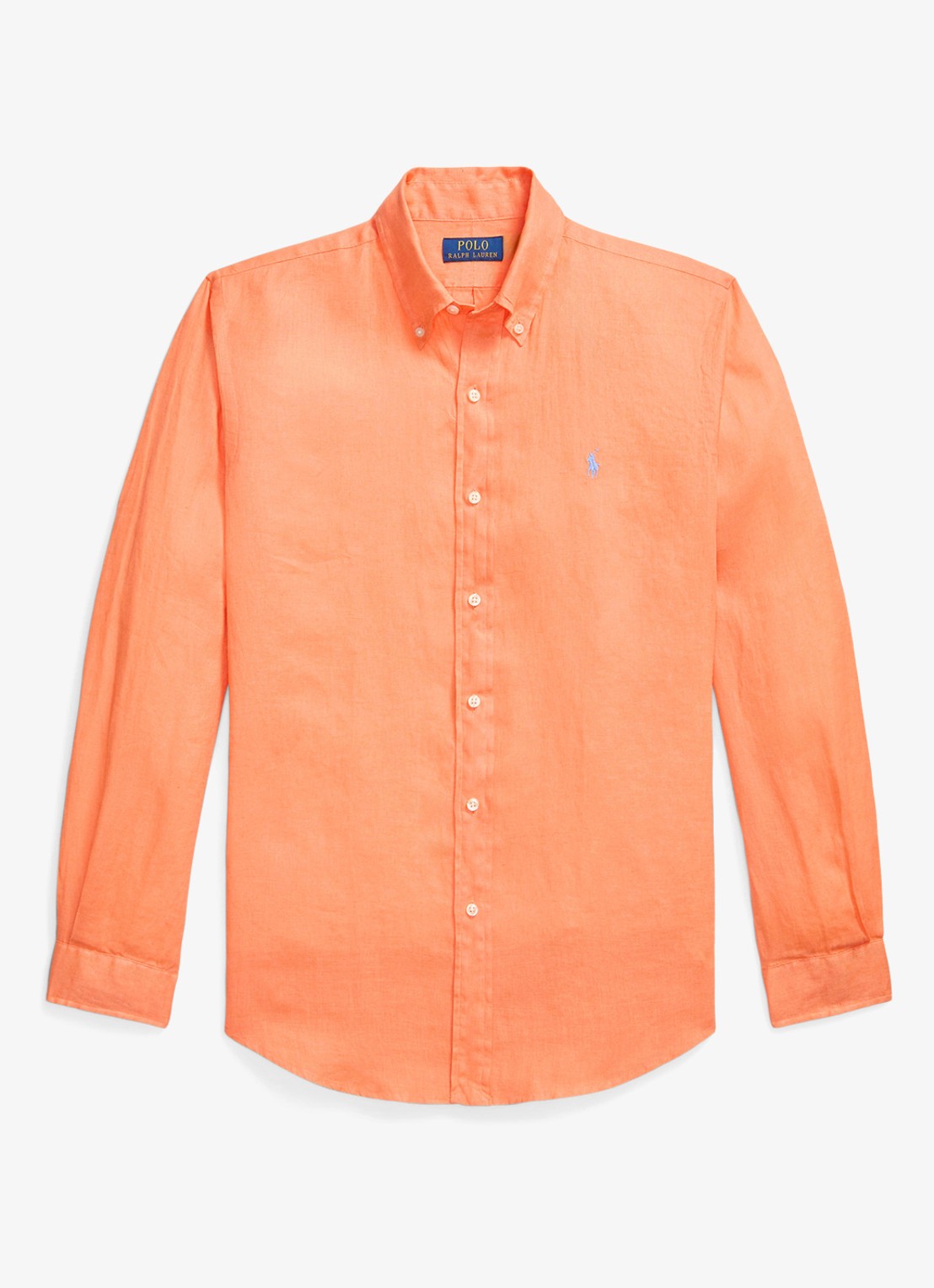 Ralph Lauren Custom Fit overhemd van linnen - voorkant 2 pompano orange