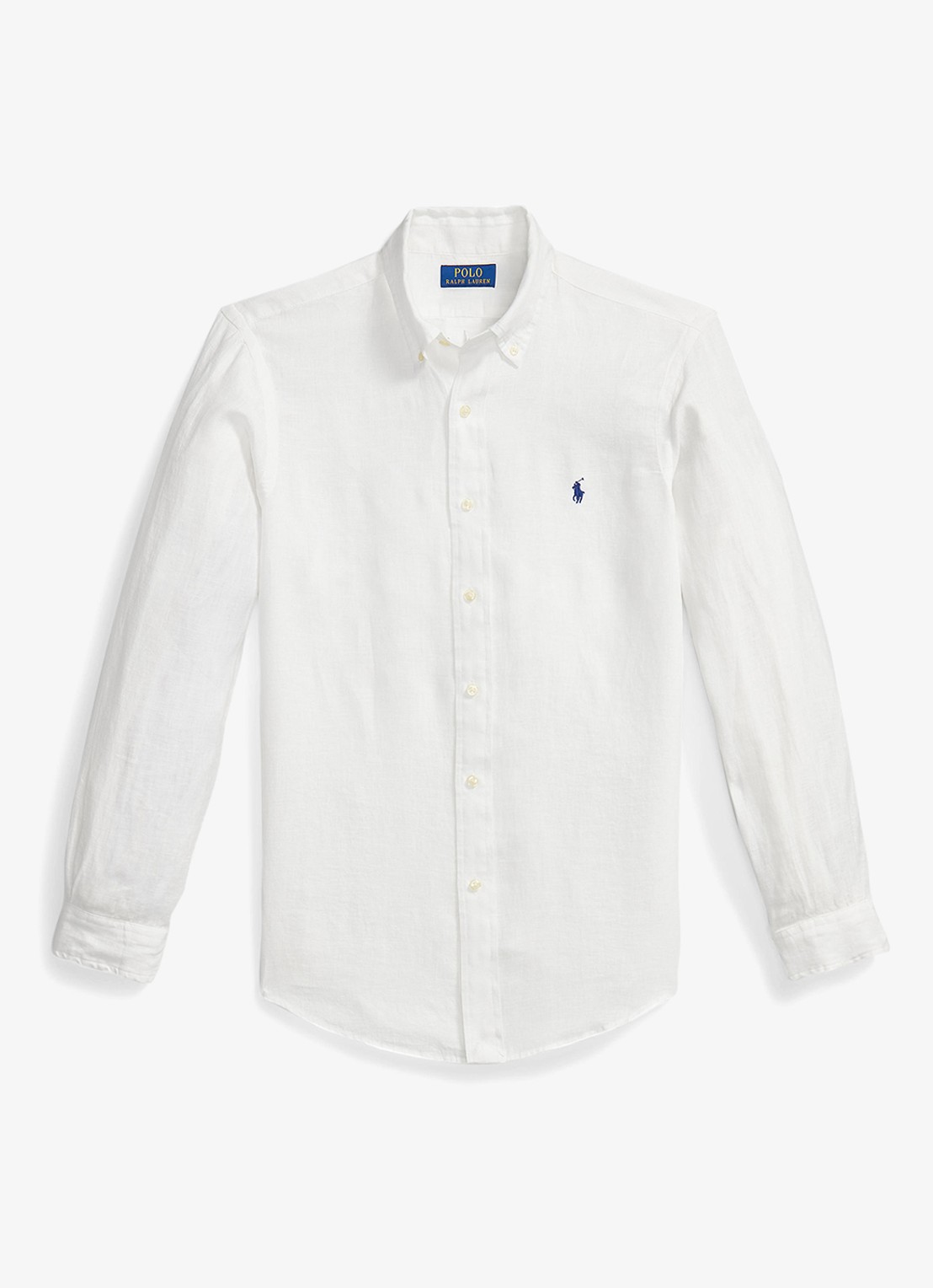 Ralph Lauren Custom Fit overhemd van linnen - voorkant white / wit