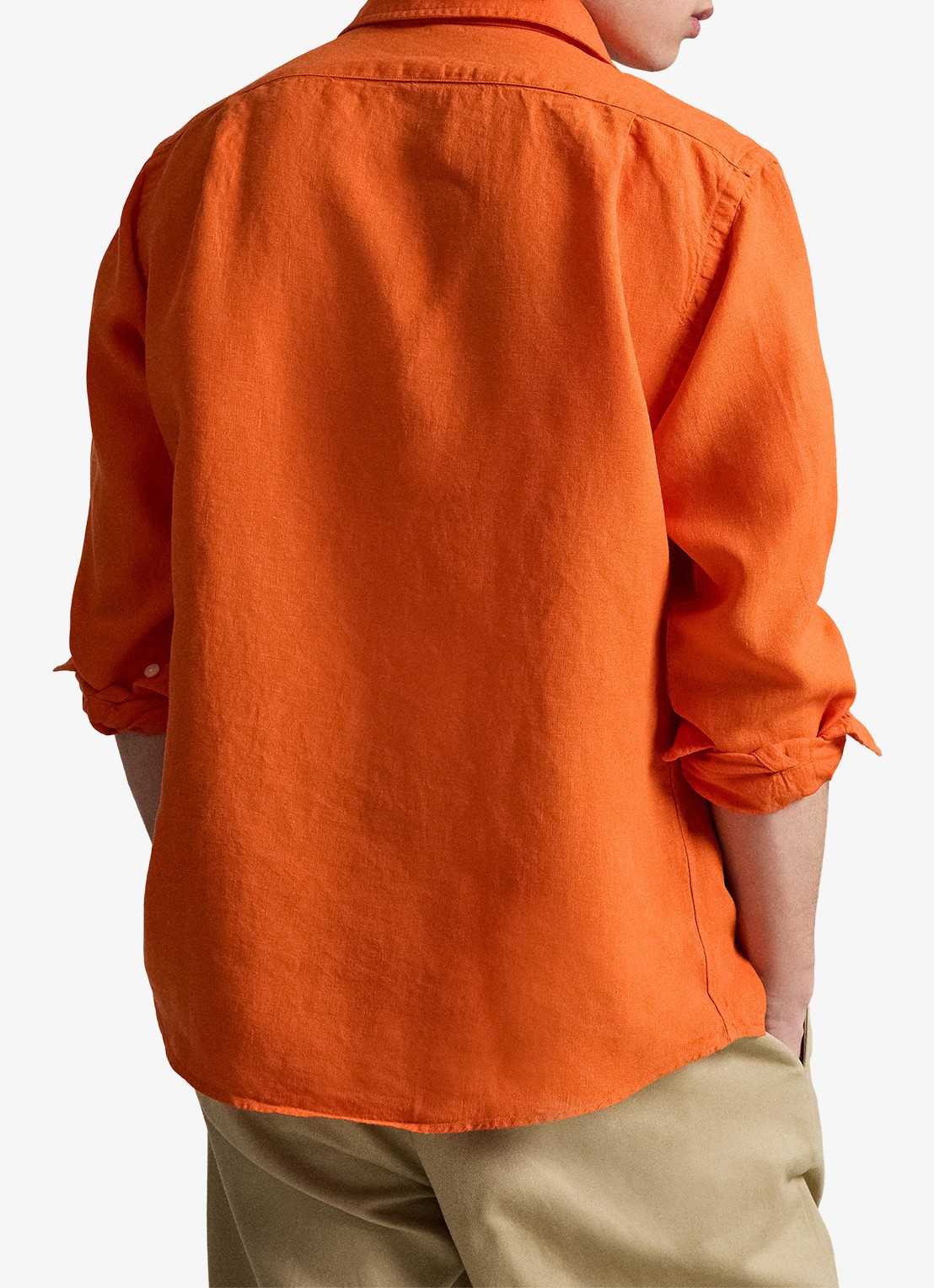 Ralph Lauren Custom fit overhemd van linnen - achterkant 7 sailing orange-36ph