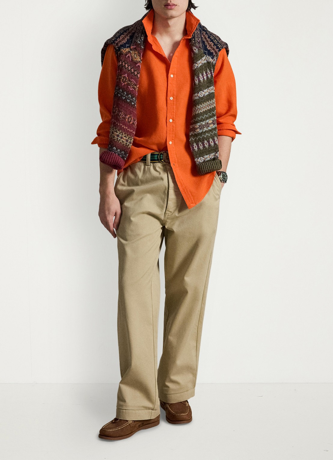 Ralph Lauren Custom fit overhemd van linnen - detail 4 sailing orange-36ph