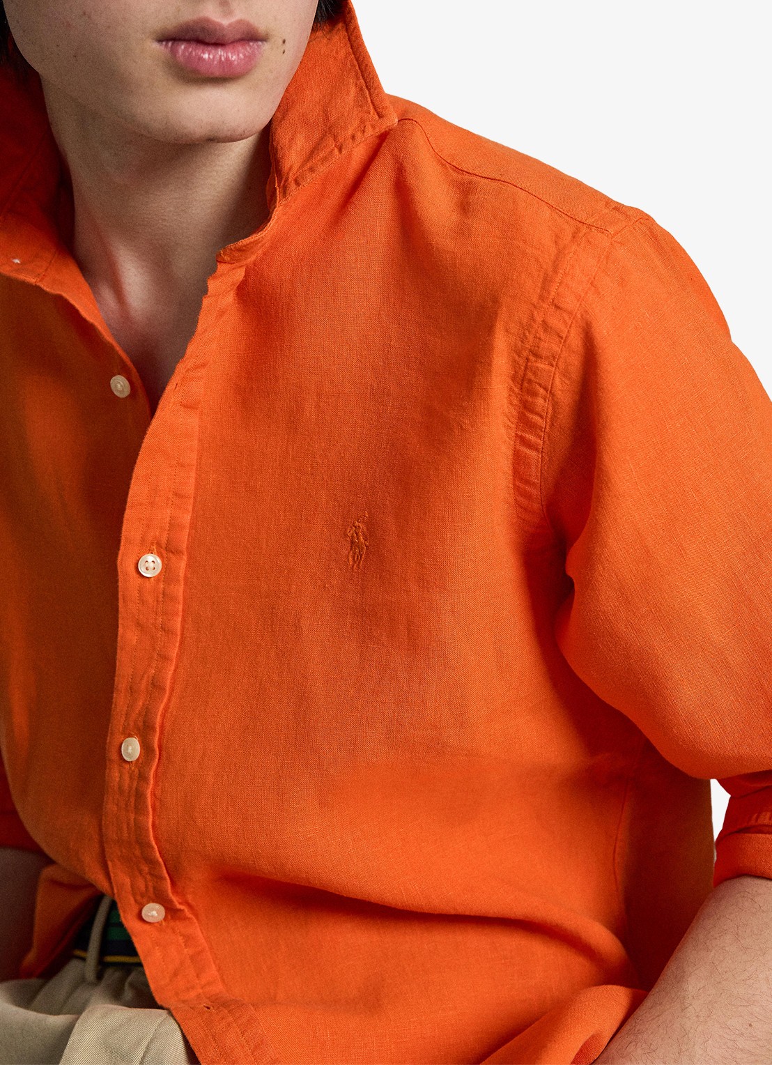 Ralph Lauren Custom fit overhemd van linnen - detail 5 sailing orange-36ph