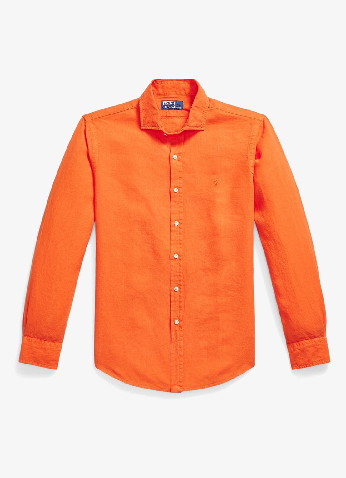 Ralph Lauren Custom fit overhemd van linnen - voorkant sailing orange-36ph