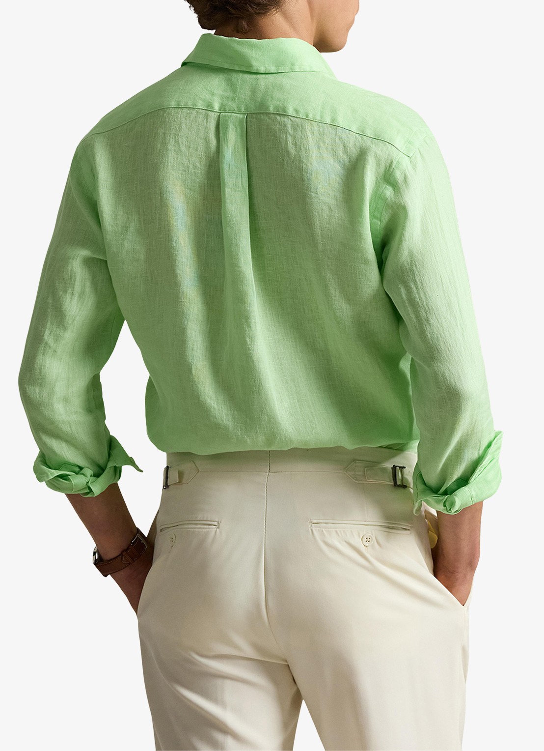 Ralph Lauren Custom Fit overhemd van linnen - achterkant 5 cruise lime