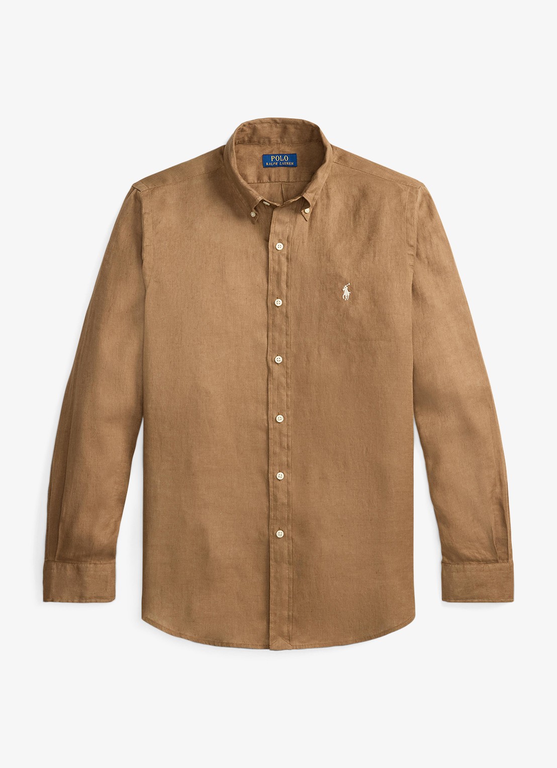 Ralph Lauren Custom Fit overhemd van linnen - voorkant rl brown