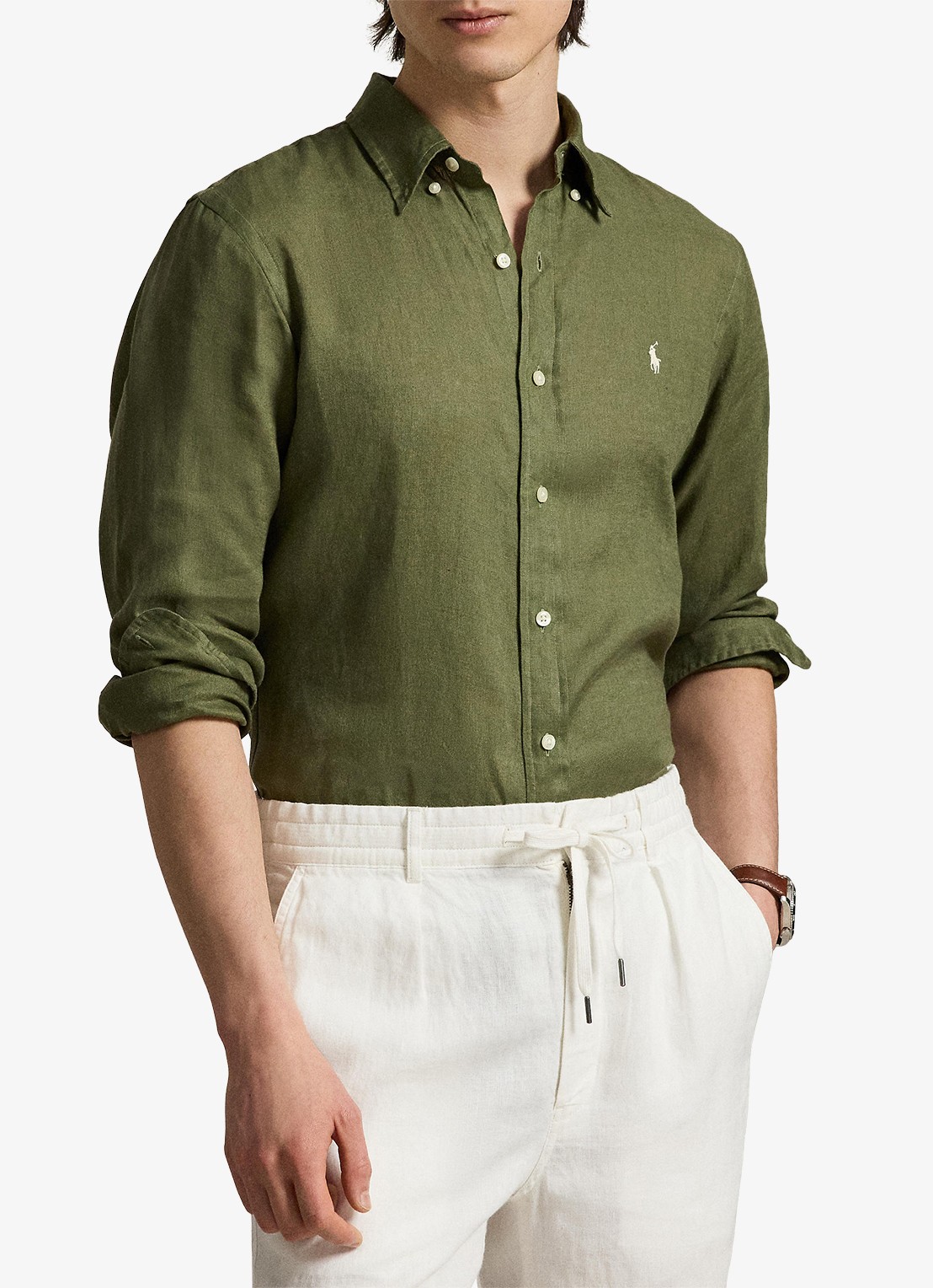 Ralph Lauren Custom Fit overhemd van linnen - detail garden trail