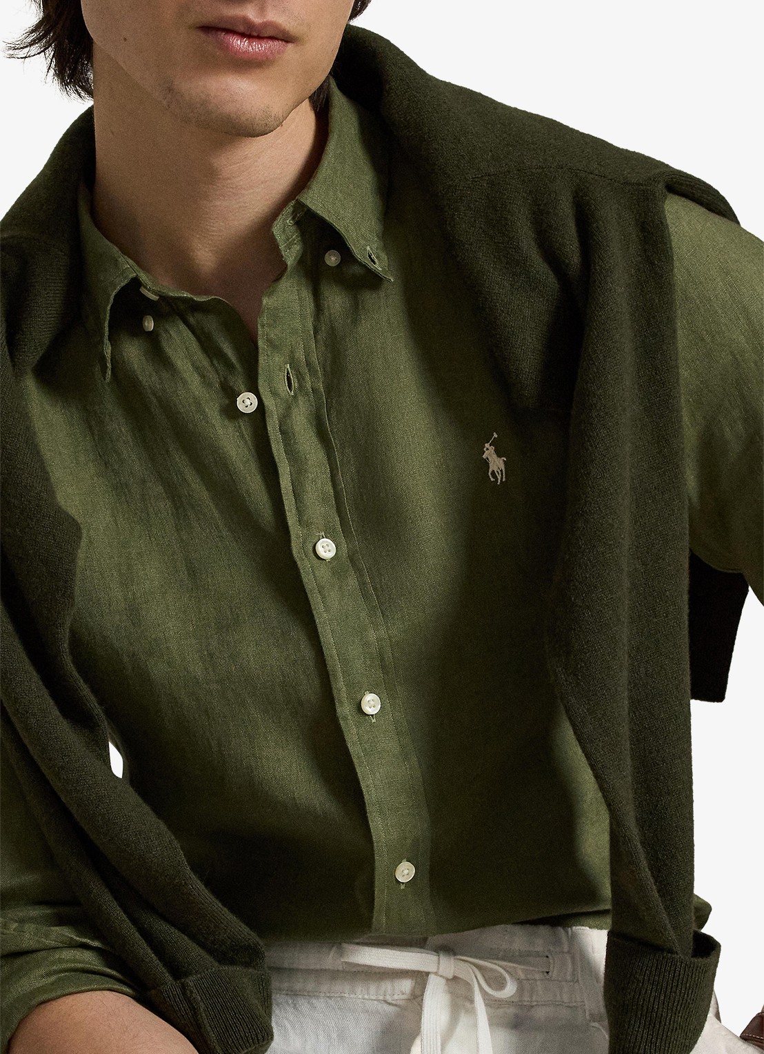 Ralph Lauren Custom Fit overhemd van linnen - detail 3 garden trail
