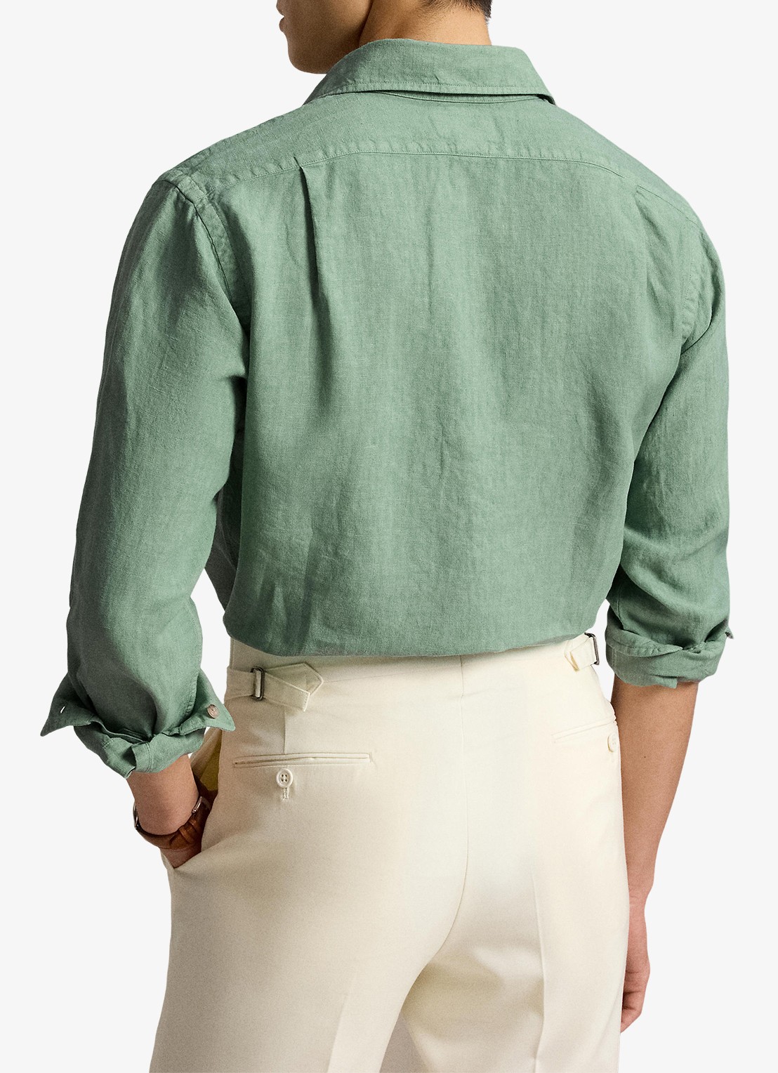 Ralph Lauren Custom fit overhemd van linnen - achterkant 5 faded mint-31r6