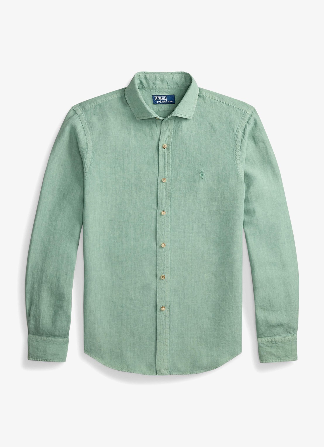 Ralph Lauren Custom fit overhemd van linnen - voorkant faded mint-31r6