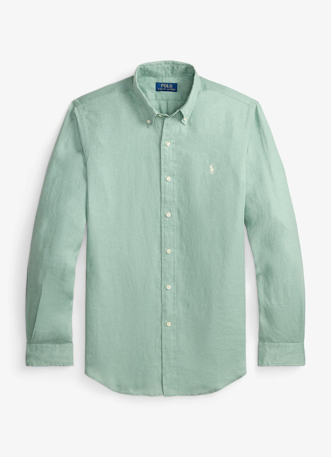 Ralph Lauren Custom Fit overhemd van linnen - voorkant faded mint-31r6