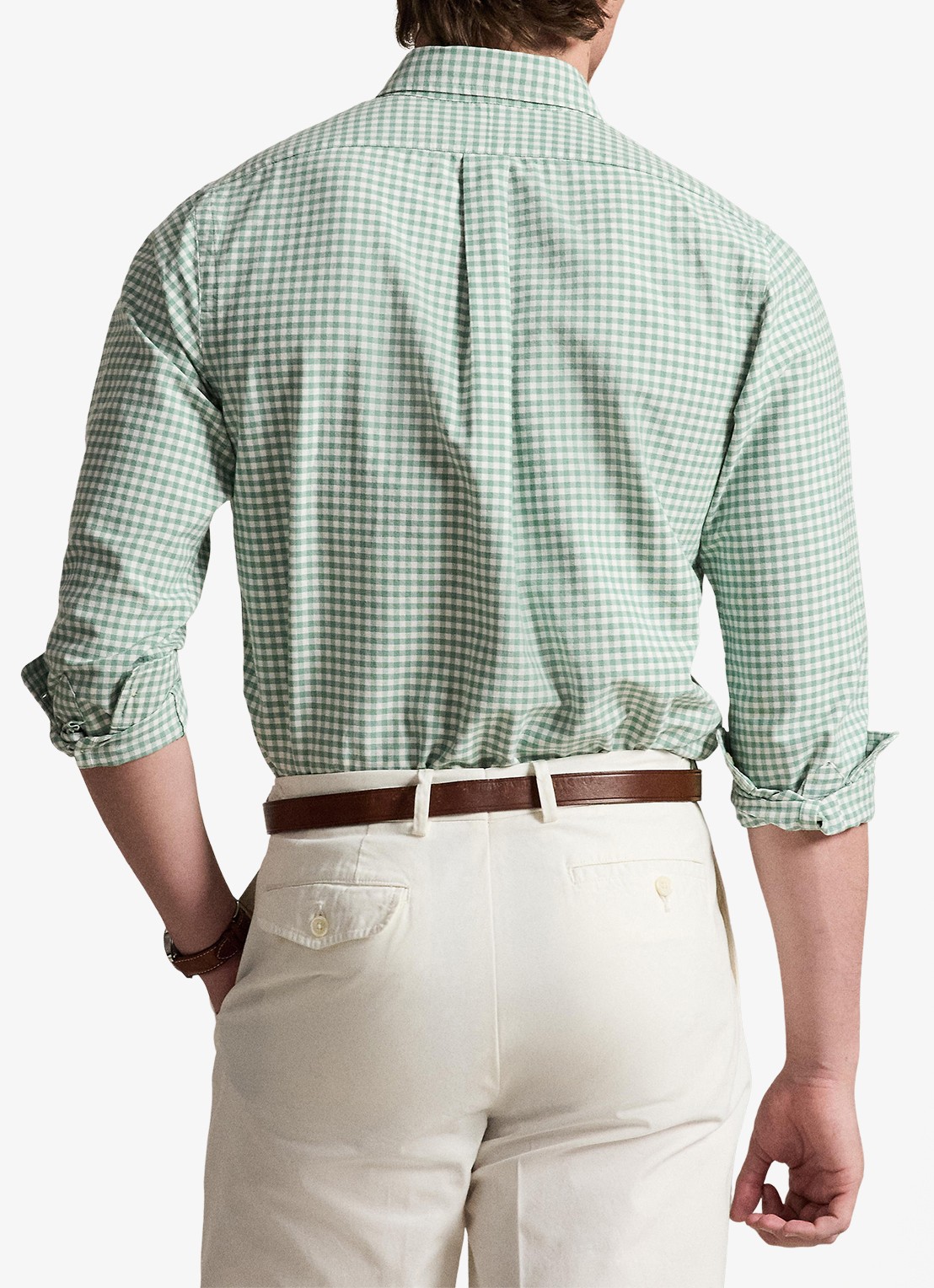 Ralph Lauren Custom fit Oxford overhemd met ruitdessin - achterkant 2 faded mint/white / mint