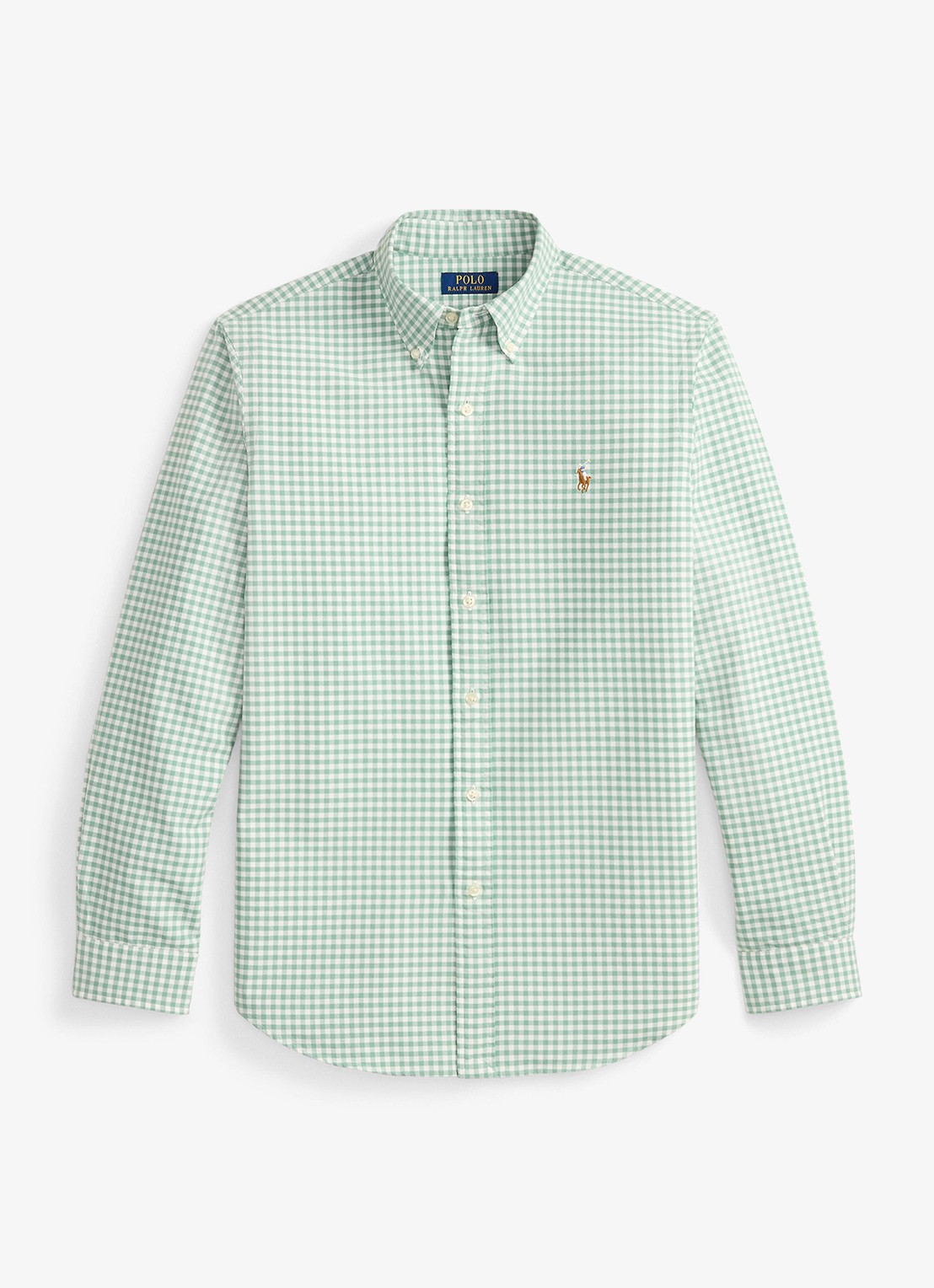 Ralph Lauren Custom fit Oxford overhemd met ruitdessin - voorkant faded mint/white / mint