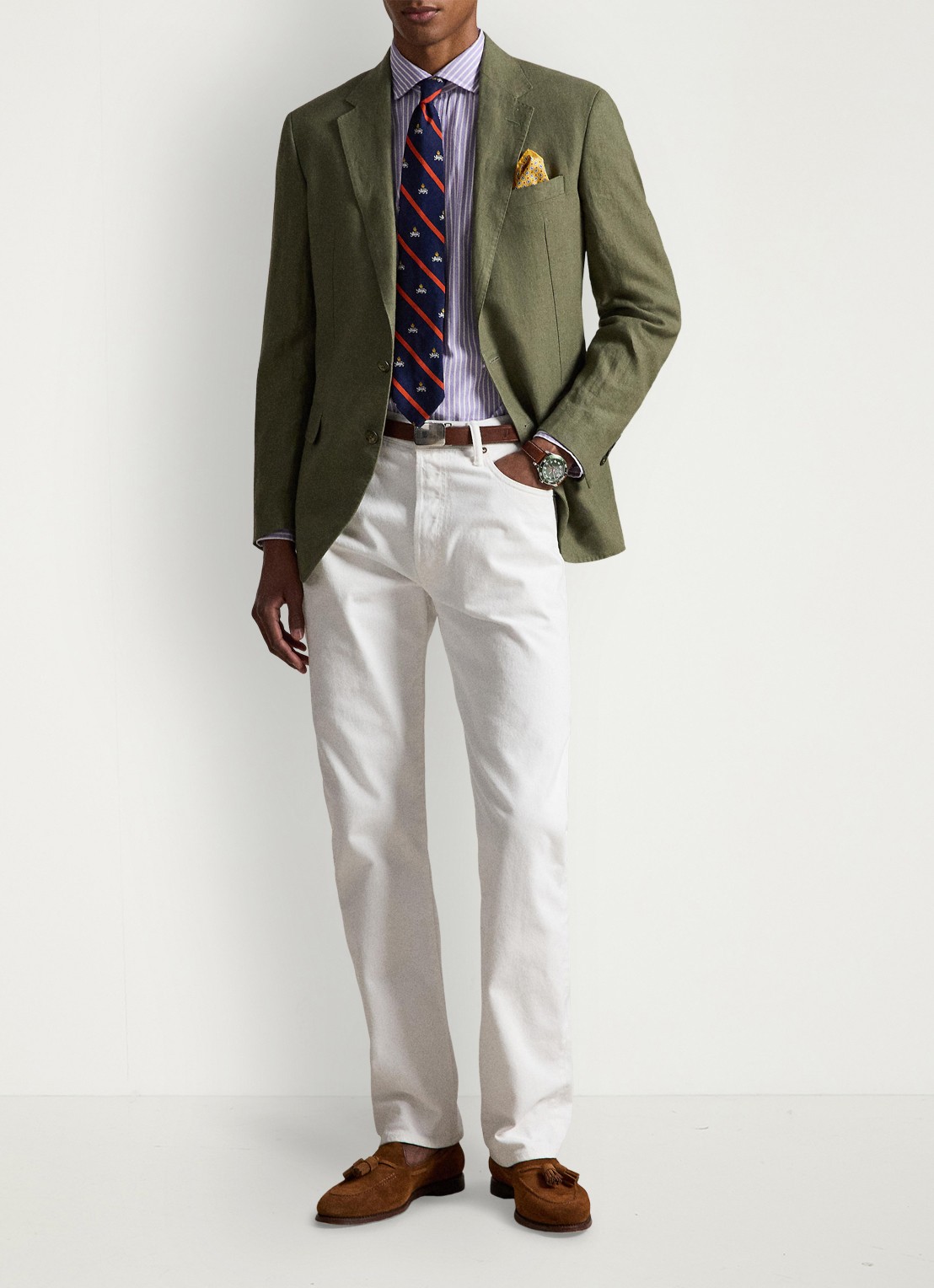 Ralph Lauren Custom fit Oxford overhemd met streepprint - detail 3 7106c lavender white / lavendel