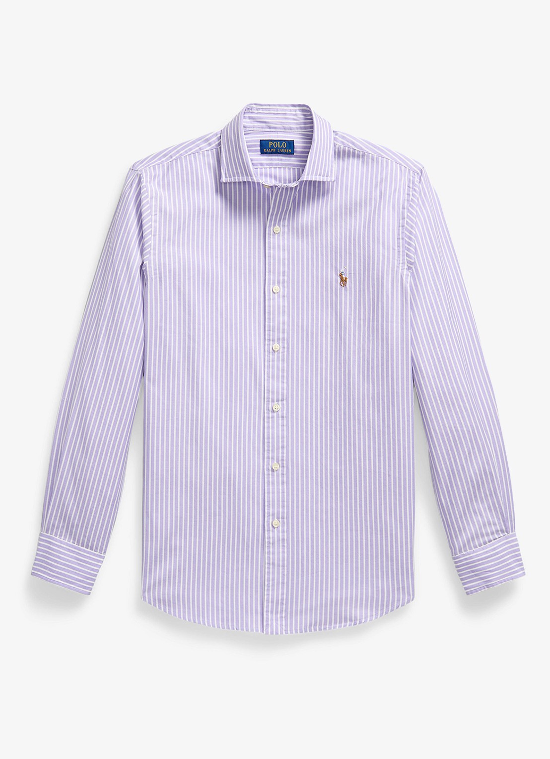 Ralph Lauren Custom fit Oxford overhemd met streepprint - voorkant 7 7106c lavender white / lavendel