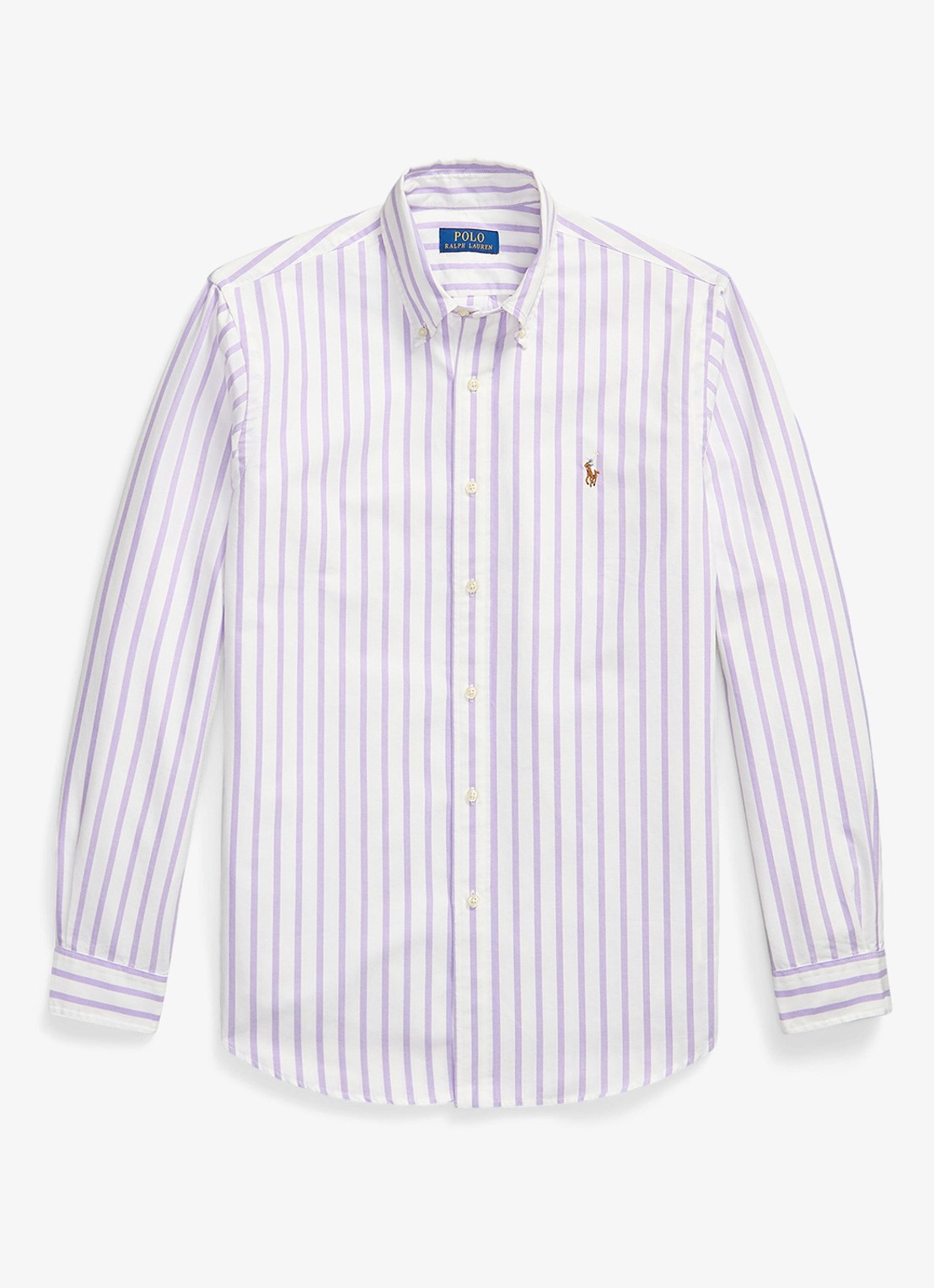 Ralph Lauren Custom fit Oxford overhemd met streepprint - voorkant wit