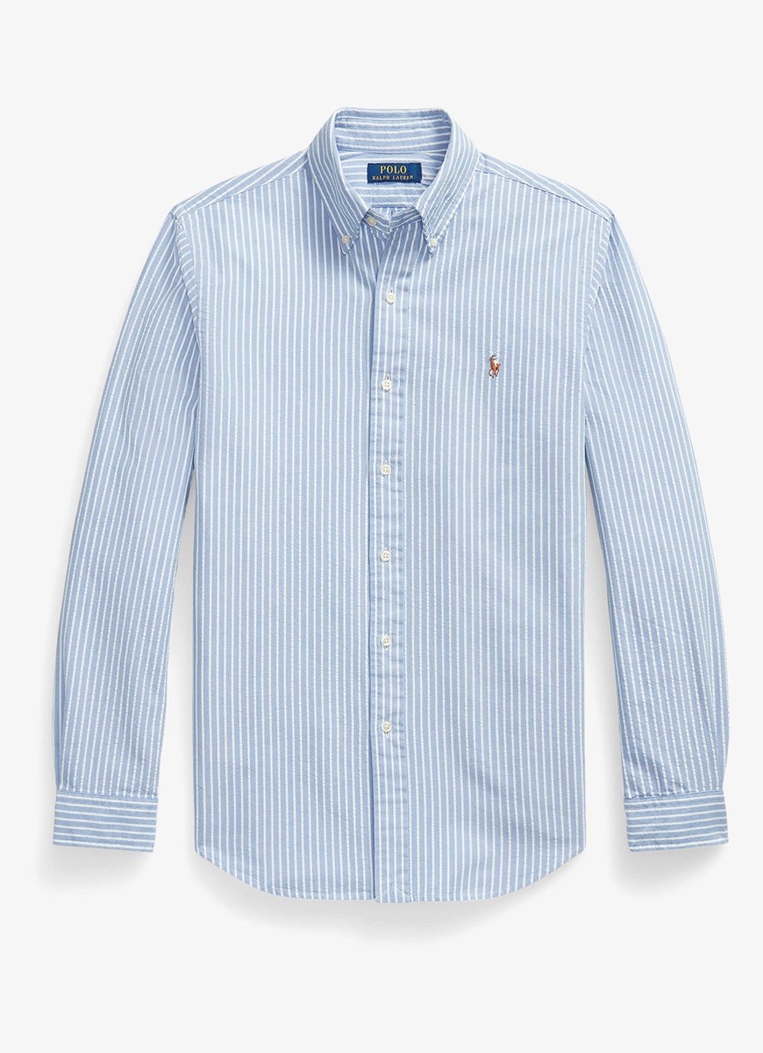 Ralph Lauren Custom fit Oxford overhemd met streepprint - voorkant 4 blue white / blauw