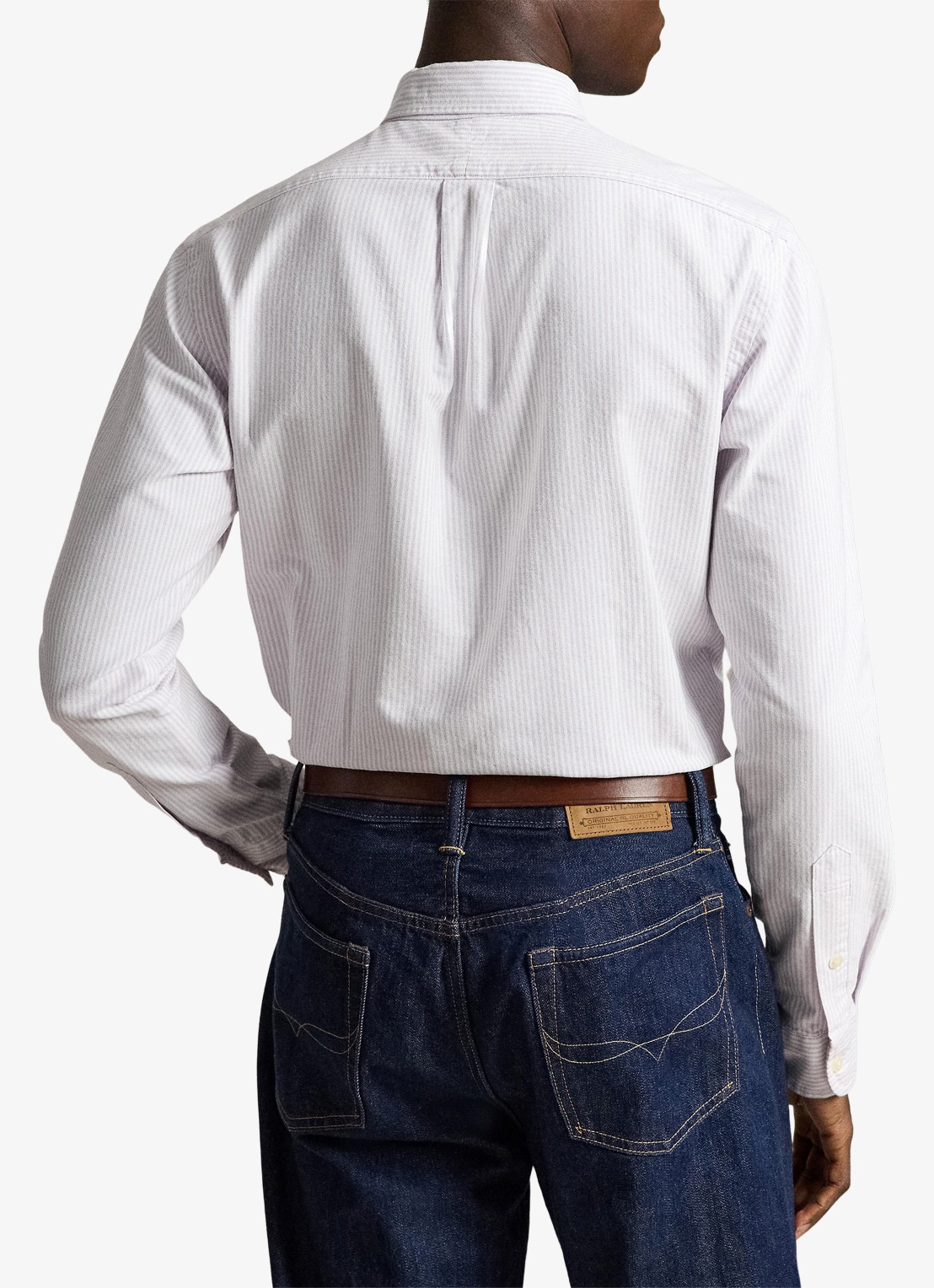 Ralph Lauren Custom fit Oxford overhemd met streepprint - achterkant light lilac / lila