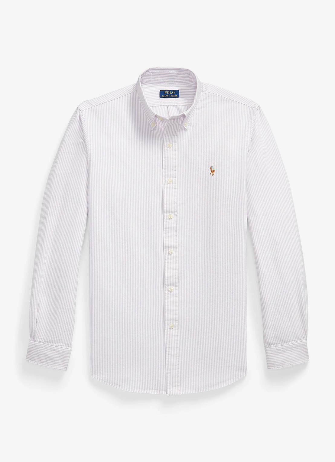 Ralph Lauren Custom fit Oxford overhemd met streepprint - voorkant 4 light lilac / lila