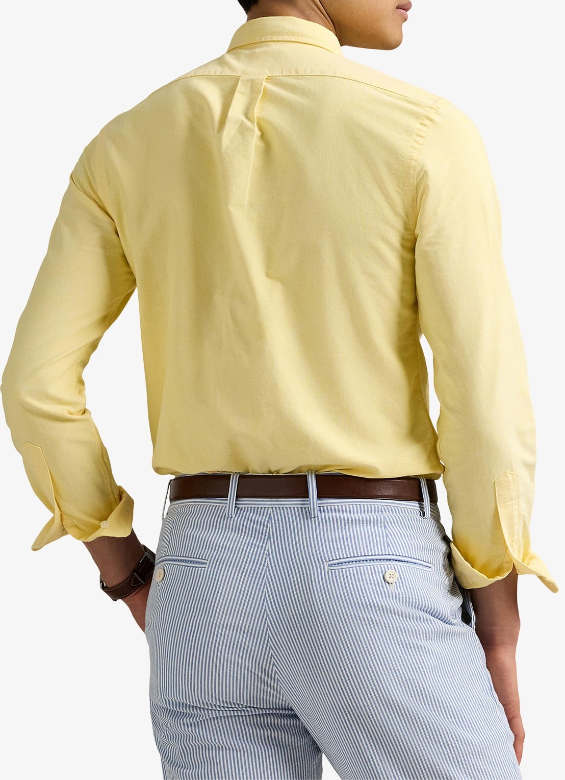 Ralph Lauren Custom fit Oxford overhemd - achterkant 3 geel oxford / geel