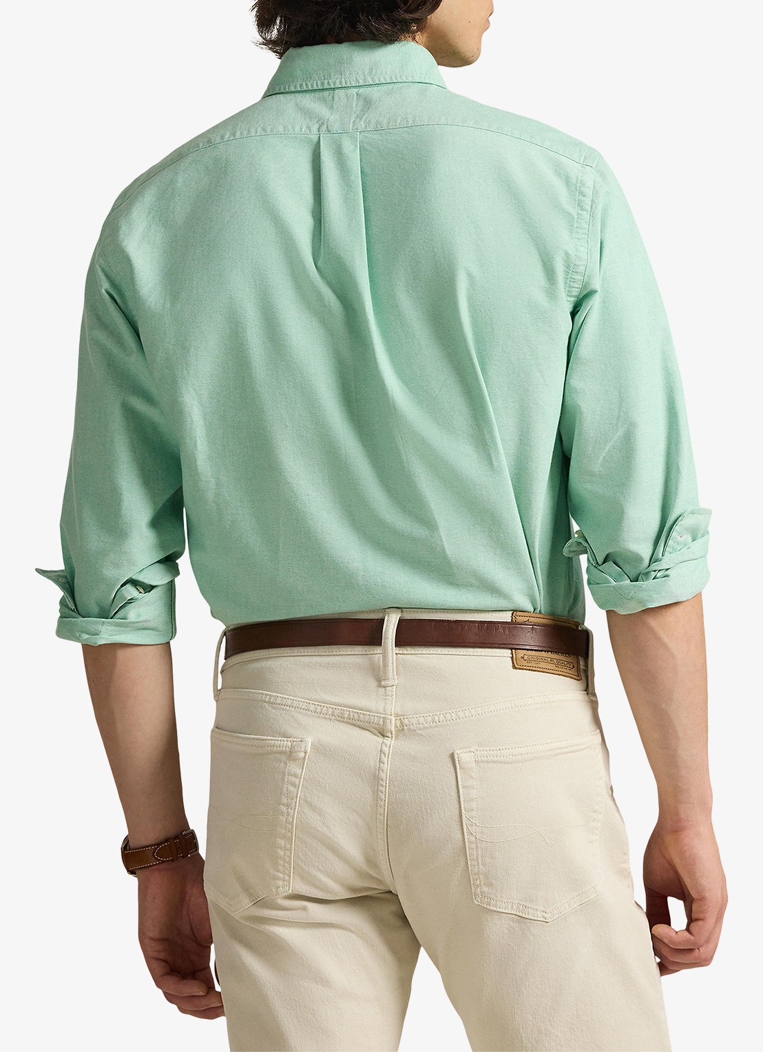 Ralph Lauren Custom fit Oxford overhemd - achterkant 5 summer emerald / groen