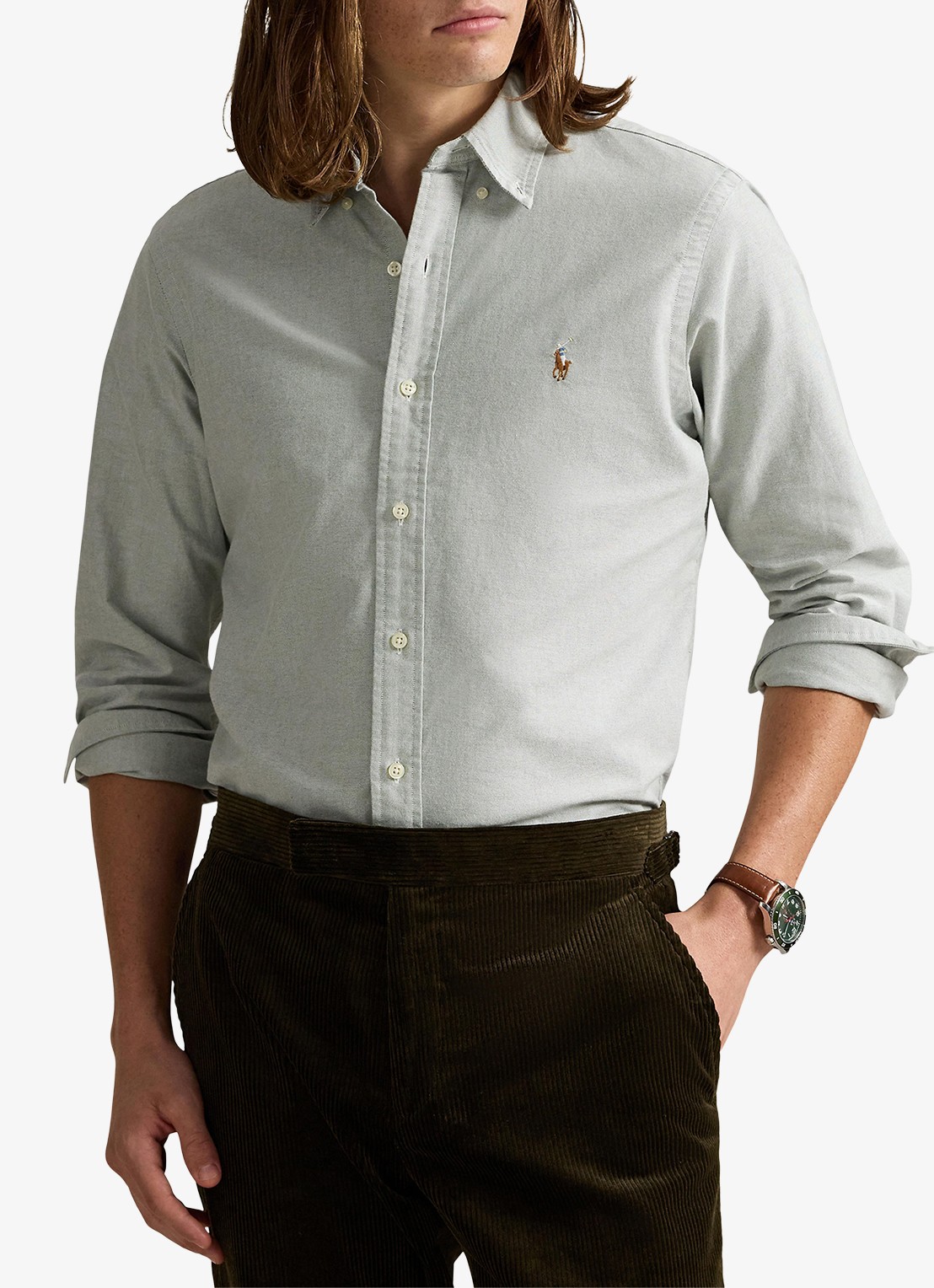 Ralph Lauren Custom fit Oxford overhemd - detail 4 shamrock / roze