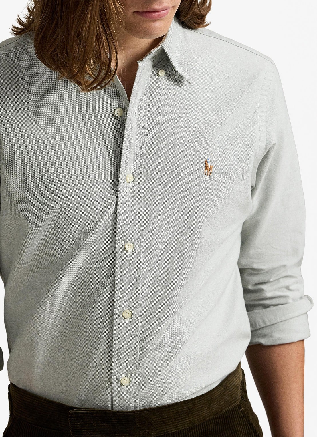 Ralph Lauren Custom fit Oxford overhemd - detail 5 shamrock / roze