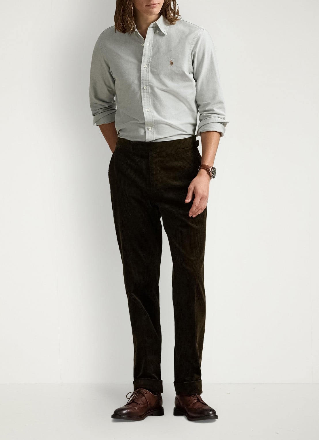 Ralph Lauren Custom fit Oxford overhemd - voorkant 3 shamrock / roze