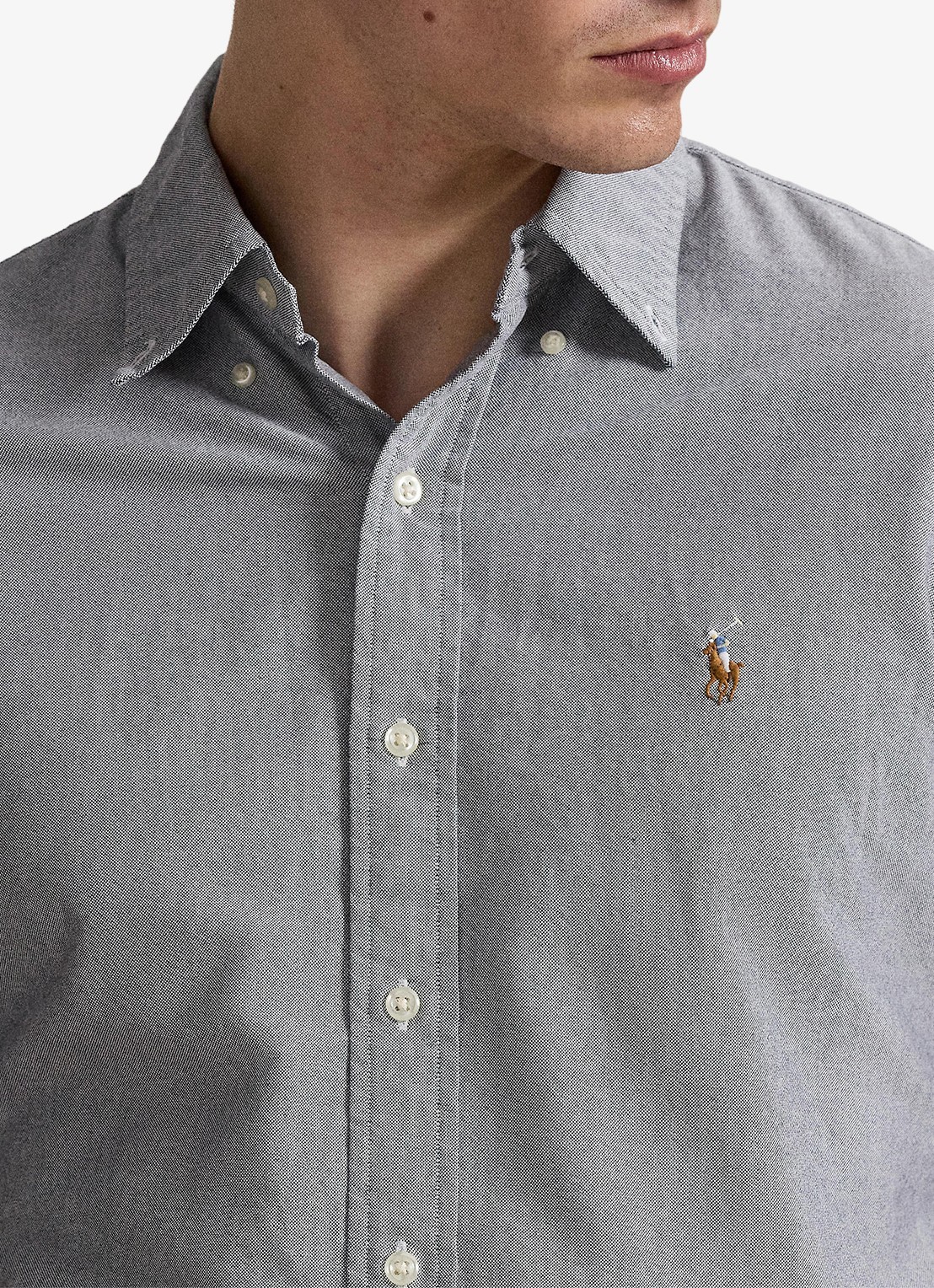 Ralph Lauren Custom fit Oxford overhemd - detail 3 slate