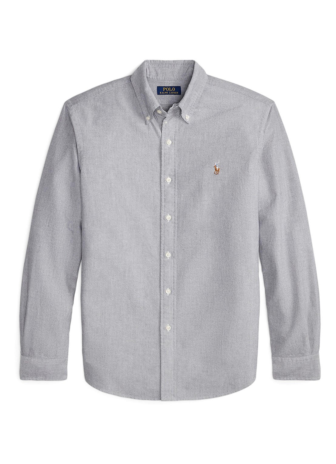 Ralph Lauren Custom fit Oxford overhemd - voorkant 4 slate