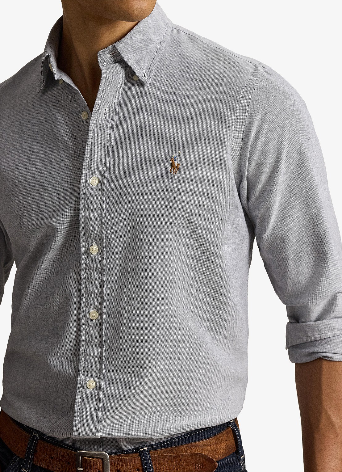 Ralph Lauren Custom fit Oxford overhemd - detail 5 navy