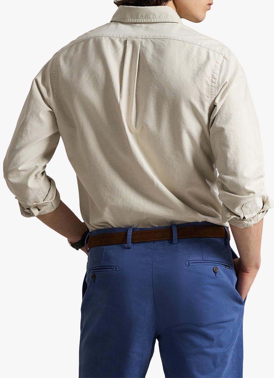 Ralph Lauren Custom fit Oxford overhemd - achterkant 3 coastal beige / beige