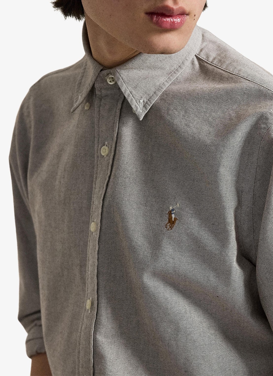 Ralph Lauren Custom fit Oxford overhemd - detail 2 nutmeg brwn zxw5 / bruin