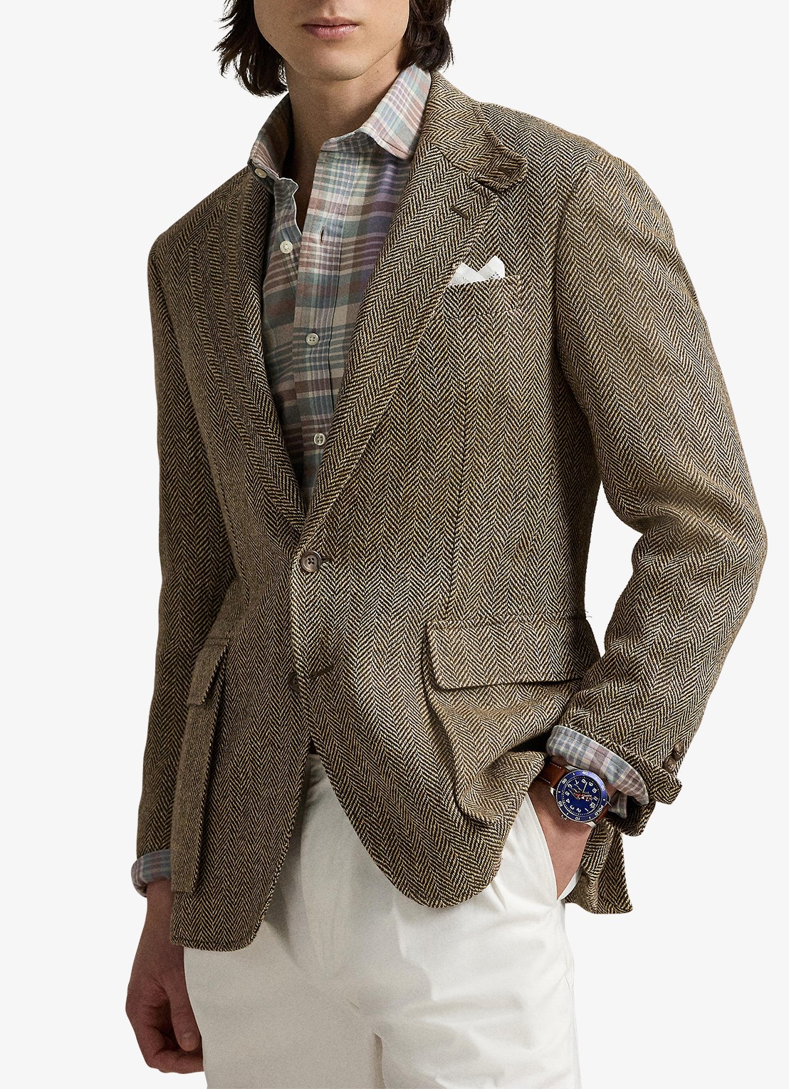 Ralph Lauren Custom fit tattersall Oxford overhemd met ruitdessin - detail 3 khaki